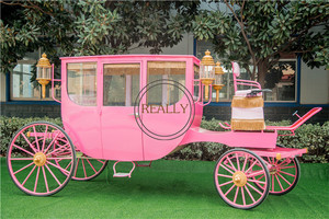 OEM جميلة الوردي الملكي عربة حصان ل الزفاف المنظرية مقطورة - Product Image 2