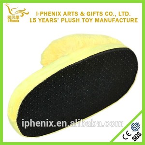 pequeño pato amarillo forma <span class=keywords><strong>animal</strong></span> de la felpa zapatillas de invierno - Product Image 1
