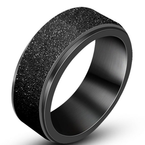 Retro <strong>Spinner</strong> <strong>Ring</strong> <strong>Men's</strong> Jewely Stock Wholesale 8mm Stainless Steel <strong>Ring</strong> <strong>Mens</strong> Black Band Matte <strong>Rings</strong> OEM/ODM - Product Image 1