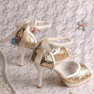 glitter dorato brasiliano <span class=keywords><strong>sandali</strong></span> <span class=keywords><strong>tacco</strong></span> alto - Product Image 4