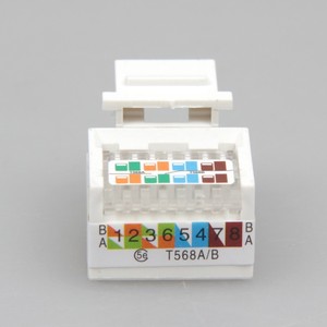 แอมป์แจ็คหลัก <span class=keywords><strong>RJ45</strong></span>ขั้วต่อโมดูลาร์ CAT5E/<span class=keywords><strong>CAT6</strong></span>/CAT6A 8P8C ABS ชุบทอง/สายไฟ T568A สายไฟ B - Product Image 3