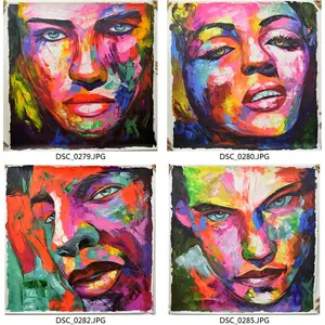 Photo personnalisée <span class=keywords><strong>Art</strong></span> fait à la main moderne Portrait acrylique couteau huile <span class=keywords><strong>visage</strong></span> peinture - Product Image 6