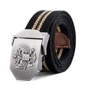 Unisex Russische Nationale Embleem Canvas Tactische Riem Hoge Kwaliteit Plicht Riemen Voor Heren Vrouwen Luxe Patriot Jeans Riem