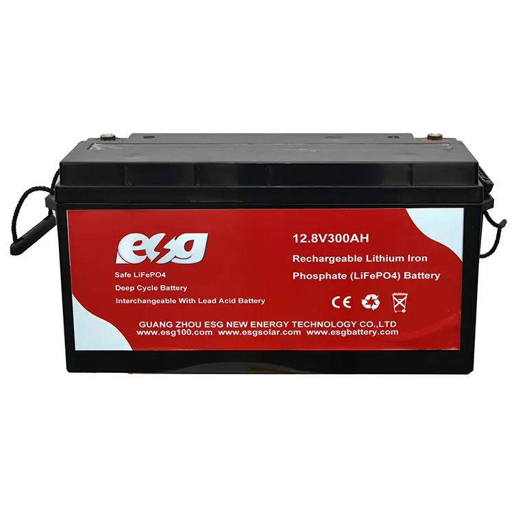 ESG for solar energy replacement 12.8V 250AH 300AH rechargeable lithium ion maintenance free batteries