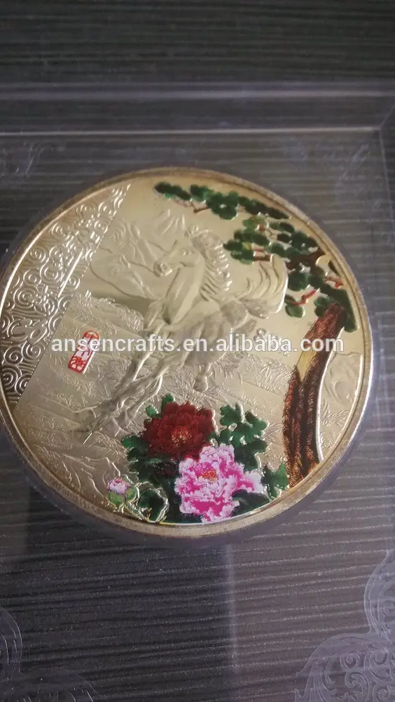 Caliente venta de encargo del caballo silver plated la moneda para recuerdo