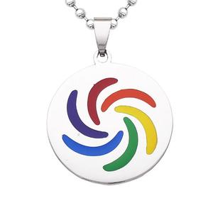 Collier en acier titane bon marché, <span class=keywords><strong>six</strong></span> couleurs arc-en-ciel, bijoux gay pour la fierté - Product Image 1