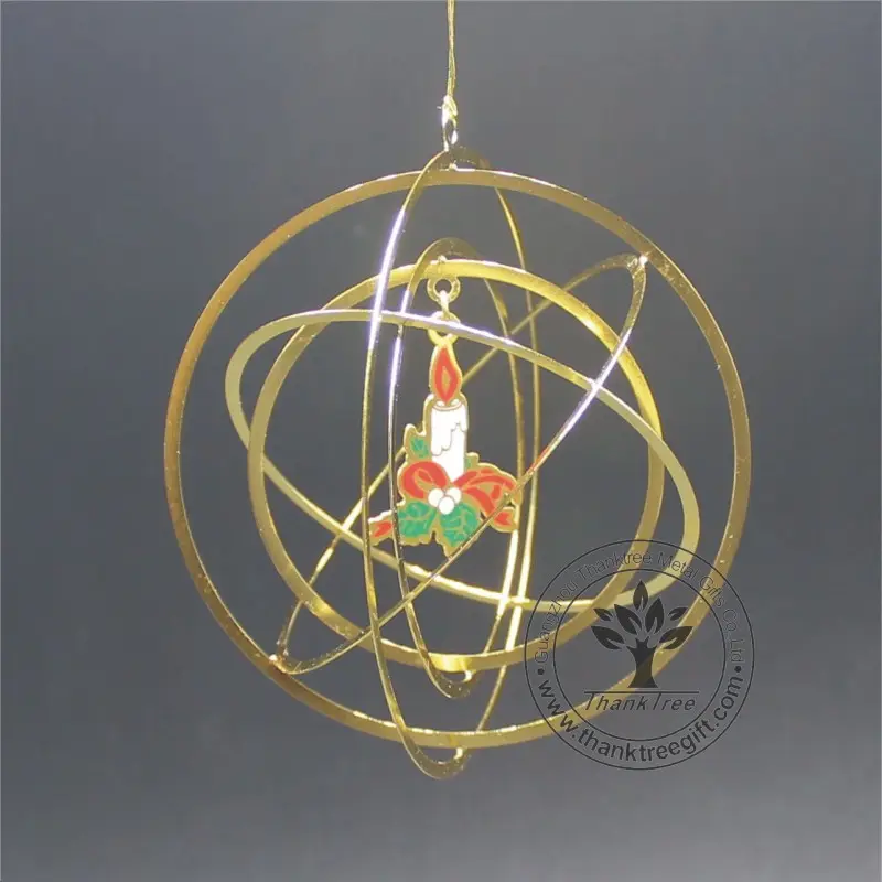 2017 new hot metal gift 3d brass Christmas hanging ornament