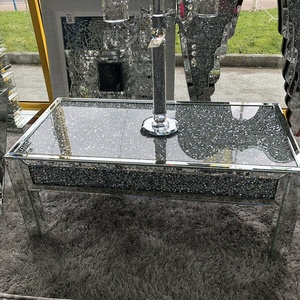 Modern Luxury Sparkle Bling Crushed Diamond <strong>Mirrored</strong> Crystal <strong>Coffee</strong> <strong>Table</strong> - Product Image 2