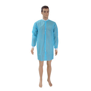 Blouse de laboratoire jetable PP dentaire personnalisée <span class=keywords><strong>PE</strong></span>/CPE blouses d'isolement en plastique bleu <span class=keywords><strong>PE</strong></span> robe de visiteur vente en gros - Product Image 3