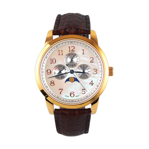 Reloj de Pulsera de Cuarzo de Lujo Unisex, <span class=keywords><strong>Exactime</strong></span>, Redondo, Clásico, de Moda, para Mujer, de Acero Inoxidable, con Correa de Cuero Genuino, Relojes de Cuarzo para Hombre - Product Image 4