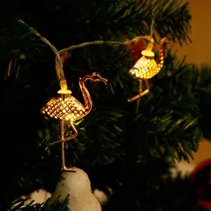 Batteria USB Powered Light Up Led del Metallo Flamingo Ghirlanda Fariy String Catene di Illuminazione Per La Festa Di Natale Della Decorazione Del Partito