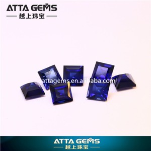 Haute qualité <span class=keywords><strong>prix</strong></span> usine #34 <span class=keywords><strong>bleu</strong></span> <span class=keywords><strong>saphir</strong></span> carré cut synthétique pierres précieuses pour les bijoux - Product Image 3