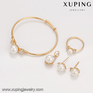 64239 joyería barata para niños, juegos de joyas de perlas de oro de 18k para niños - Product Image 2