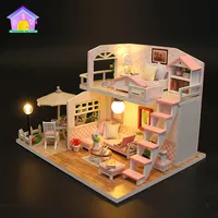 Gifts for birthday teen girl happy family doll miniature house furniture miniature houses for sale old DIY gift