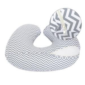 Funda de Almohada para Lactancia y Alimentación para Mamás y Bebés, con Estampado Ondulado en Gris Claro - Product Image 1