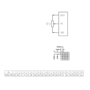 Schermo grafico monocromatico 240x128 20 pin modulo lcd 240128 STN RA8806 - Product Image 6