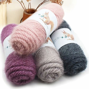 75 G Squirrel Cashmere Polyester Blends Fancy Yarn Faux Mohair Yarn Fashion Crochet Yarn Middle Tick Knitting Skeins