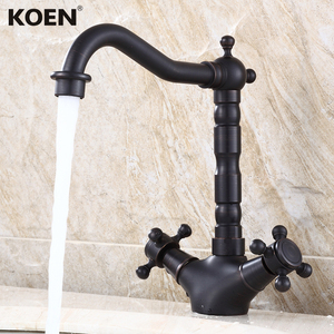 Grifo de fregadero de cocina negro frotado con aceite de un solo mango <span class=keywords><strong>moderno</strong></span>, grifo mezclador eléctrico, válvula de cerámica para hoteles, instalación de un solo orificio - Product Image 3