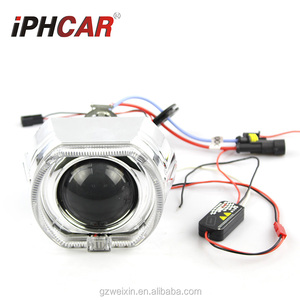 IPHCAR Vuông <span class=keywords><strong>Hid</strong></span> Ống Kính Máy Chiếu Với Vuông Đôi Mắt Thiên Thần Nhẫn H1 2.5 ''Ống Kính Máy Chiếu Với Tấm Vải Liệm - Product Image 5