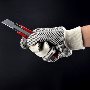 Guantes de trabajo con revestimiento de lona y algodón para la industria, manoplas negras de 8OZ, de PVC - Product Image 6