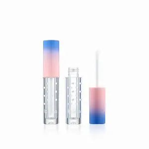 4Ml Goede Prijs Hoge Transparante Plastic Lege Blauw Roze Vloeibare Lipgloss Container Clear Lipstick Buizen Fles Met Borstel