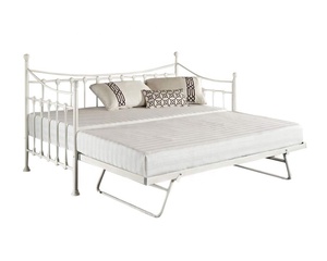 Sleep Design White or Black <strong>Single</strong> Metak Day <strong>Bed</strong> with <strong>Pull</strong> <strong>Out</strong> Guest Trundle Day <strong>Bed</strong> - Product Image 1