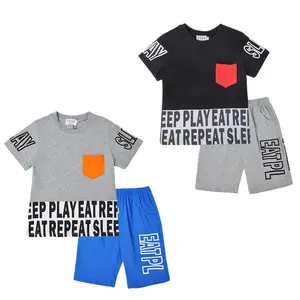 Branded Kids Clothes Boys 100% Cotton Knitted Children's Clothes Sets