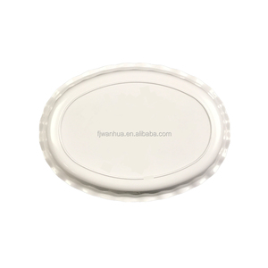 Plato hondo ovalado de melamina con lado ondulado para servicio de cena de restaurante de hotel con calcomanía personalizada - Product Image 6