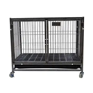 Lớn Heavy Duty Giá Rẻ Pet Cage Lớn Bánh Xe Ngoài Trời Bột Sơn Kim Loại Ống Chó Cũi Để Bán MH-HD30