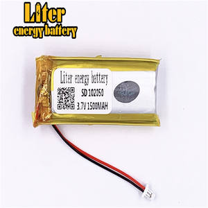 Plug 1,0-2 p 3,7 V 102050 1500 mAh custom ultra thin rechargeable Li-ion batteries liPo battery with wires - Product Image 2