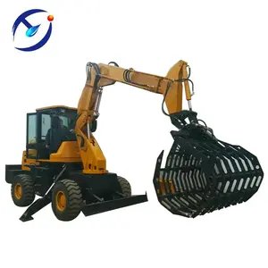 Chinese telescopic arm grabber loader for cotton, sugar cane, vegetables, branches, feed, wood, waste...