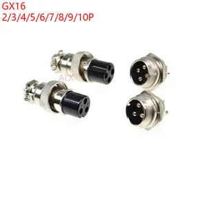 Conector de tomada de aviação, 1 conjunto de GX16-2/3/4/5/6/7 16mm de diâmetro, conector circular gx16 2pin 3pin 4pin 5pin macho e fêmea