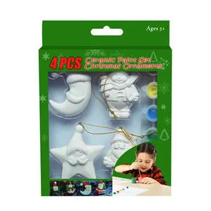 DIY painting ceramic christmas figures for kids painting craft projects