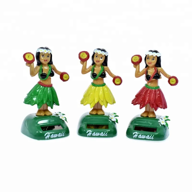 Hawaii dancing girl car decoration solar hula girls dashboard souvenirs