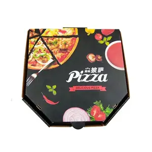Thức ăn nhanh vòng hình dạng vật liệu tái chế bánh pizza đen hộp