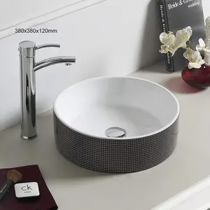 China pattern ceramic wash basin bathroom Antique style Ceramic Vessel Sink washing art basin for Saudi Arab