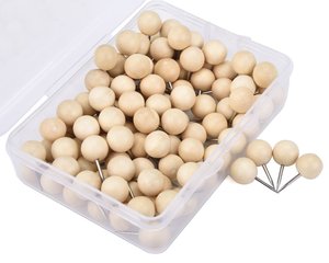 Trang trí bằng gỗ ngón tay cái tacks bản đồ kim loại pushpins thanh lịch gỗ đẩy pins - Product Image 1