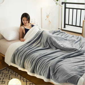 Wholesale Custom Woven Solid Thermal Fluffy Sherpa <strong>Super</strong> <strong>Soft</strong> Flannel Fleece Throw <strong>Blanket</strong> - Product Image 2