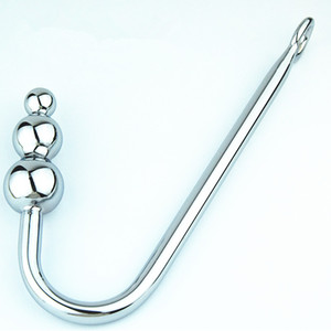 Grande Taille En Acier Inoxydable En Métal Crochet Anal Avec 3 Perles Anales Jouets Sexuels Anaux Plug Anal - Product Image 3