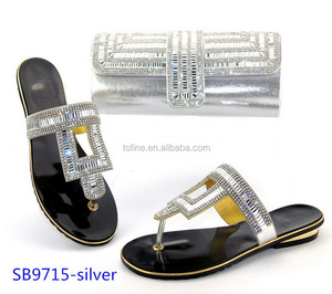 Commercio all'ingrosso tacco basso pantofola africano <span class=keywords><strong>scarpe</strong></span> <span class=keywords><strong>da</strong></span> <span class=keywords><strong>sposa</strong></span> e borse Set per le donne - Product Image 3