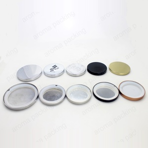 Couvercle en métal argent <span class=keywords><strong>noir</strong></span>, 12 pièces, pour pot, bougeoir, tasse en verre - Product Image 2