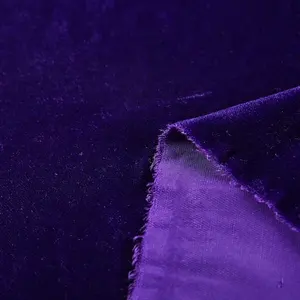 Tùy Chỉnh 100% Polyester Tối Màu Tím Rắn Dệt Velour Vải Hàn Quốc Micro Lụa Nhung 5000 Nhuộm Abaya Dệt Vải Cho Ăn Mặc - Product Image 5