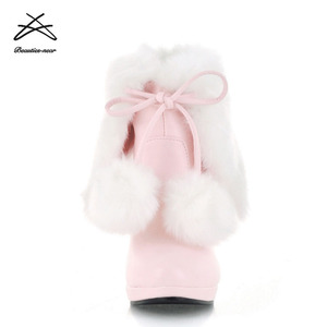 יפה pu פרווה וכדור סיטונאי ליידי מגפי חורף נשים שלג מגפי אופנה - Product Image 4