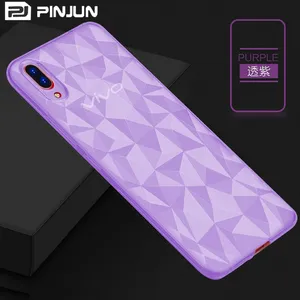 Stylish geometric diamond pattern 3d silicone tpu phone case for samsung galaxy a8 star case cover