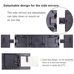 Kích thước dài 15.2 "x3.15" dễ dàng mountable ba ba phần ABS phổ biến phổ quát phù hợp với kính điều chỉnh nội thất Rear View gương - Product Image 3
