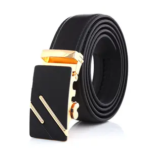 Herren Automatic Buckle Designer Gürtel für Herren Echt ledergürtel Schwarze Taille