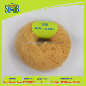 Hilo en madejas fancy cepillado lana de angora hilados de seda para tejer - Product Image 1
