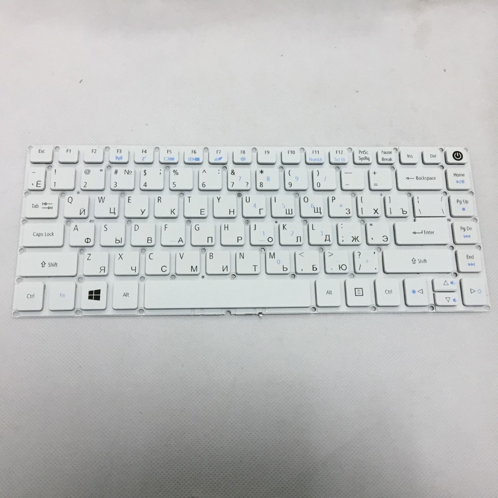 Новый Ноутбук Клавиатура Для ACER E5 522 E5 573 Белый RU Клавиатура