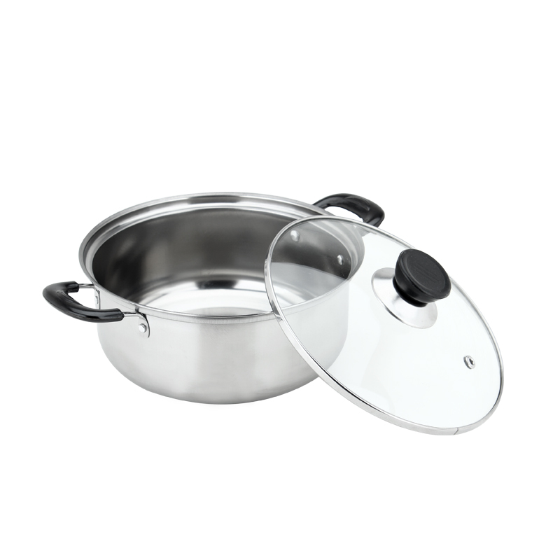 Pot à soupe en acier inoxydable 201, pot à soupe commercial/domestique, casserole avec couvercle, (25-50 cm), pour cuisinière à gaz/cuisinière à induction (taille : 30 cm