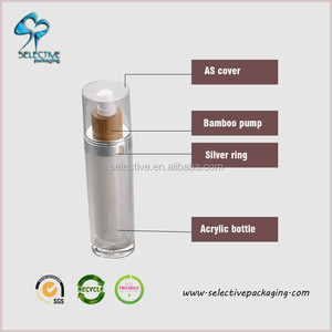 100Ml Acrylic Mỹ Phẩm <span class=keywords><strong>Container</strong></span> Acrylic <span class=keywords><strong>Lotion</strong></span> Chai Mỹ Phẩm Sang Trọng Với Nắp Gỗ - Product Image 3